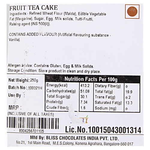 fresho! Signature Tea Cake - Fruit, 250 g