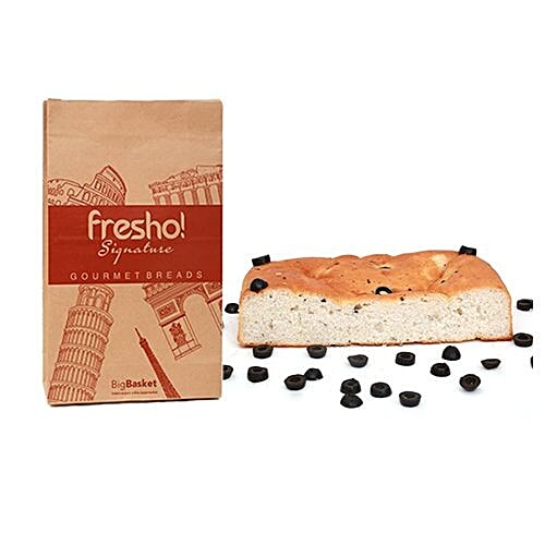 fresho! Signature Focaccia Bread - Olives, 200 g  