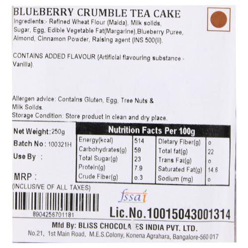 Fresho Signature Tea Cake - Blueberry crumble, 250 g  