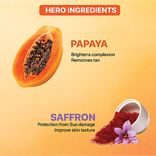 Natures Essence Anti Pigmentation Papaya Gel Face wash for women infused with Saffron reduces Spot Instant Brightening Tan Removal, 50 ml  