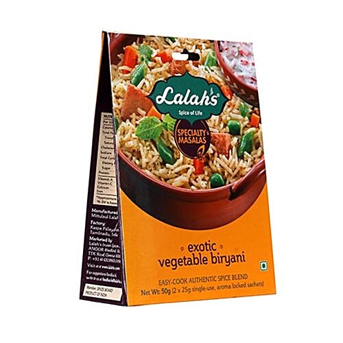 Buy Lalahs Exotic Vegetable Biryani 50 Gm Online at the Best Price