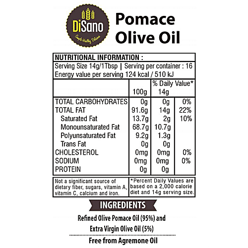 Disano Olive Oil - Pomace, 5L (4.58 kg) Pet 