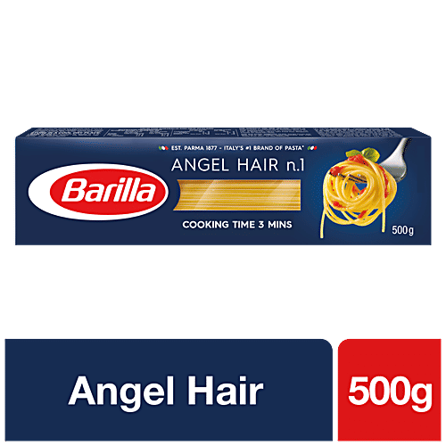 Barilla Durum Wheat Pasta - Angel Hair n.1, 500 g Carton High-Quality Durum Wheat
 Cooks Perfectly Every Time
 Healthy Choice