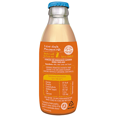 Mother Dairy Kesar Elaichi Flavoured Milk, 180 ml Rich In Calcium