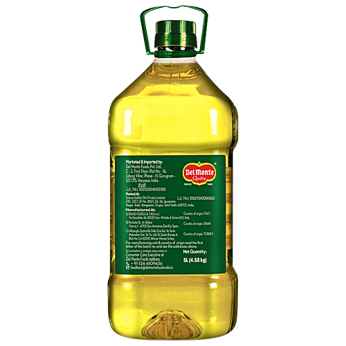 Del Monte Extra Light Olive Oil, 5 L Bottle Versatile Cooking Oil
 Zero Transfat & Cholesterol