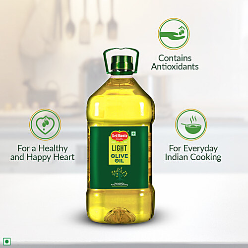 Del Monte Extra Light Olive Oil, 5 L Bottle Versatile Cooking Oil
 Zero Transfat & Cholesterol
