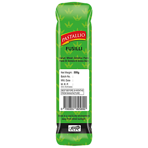 Pastallio Durum Wheat Pasta - Fusilli, 500 g  0% Cholesterol & 0% Trans Fat