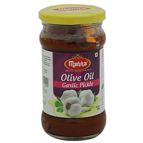 Buy Manna Olive Oil Pickle Garlic 300 Gm Online At Best Price of Rs
