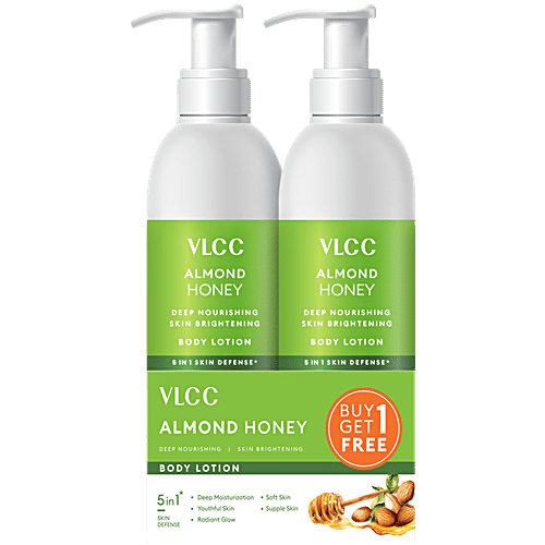 VLCC Almond Honey Body Lotion, 350 ml (Buy 1 Get 1 Free) 