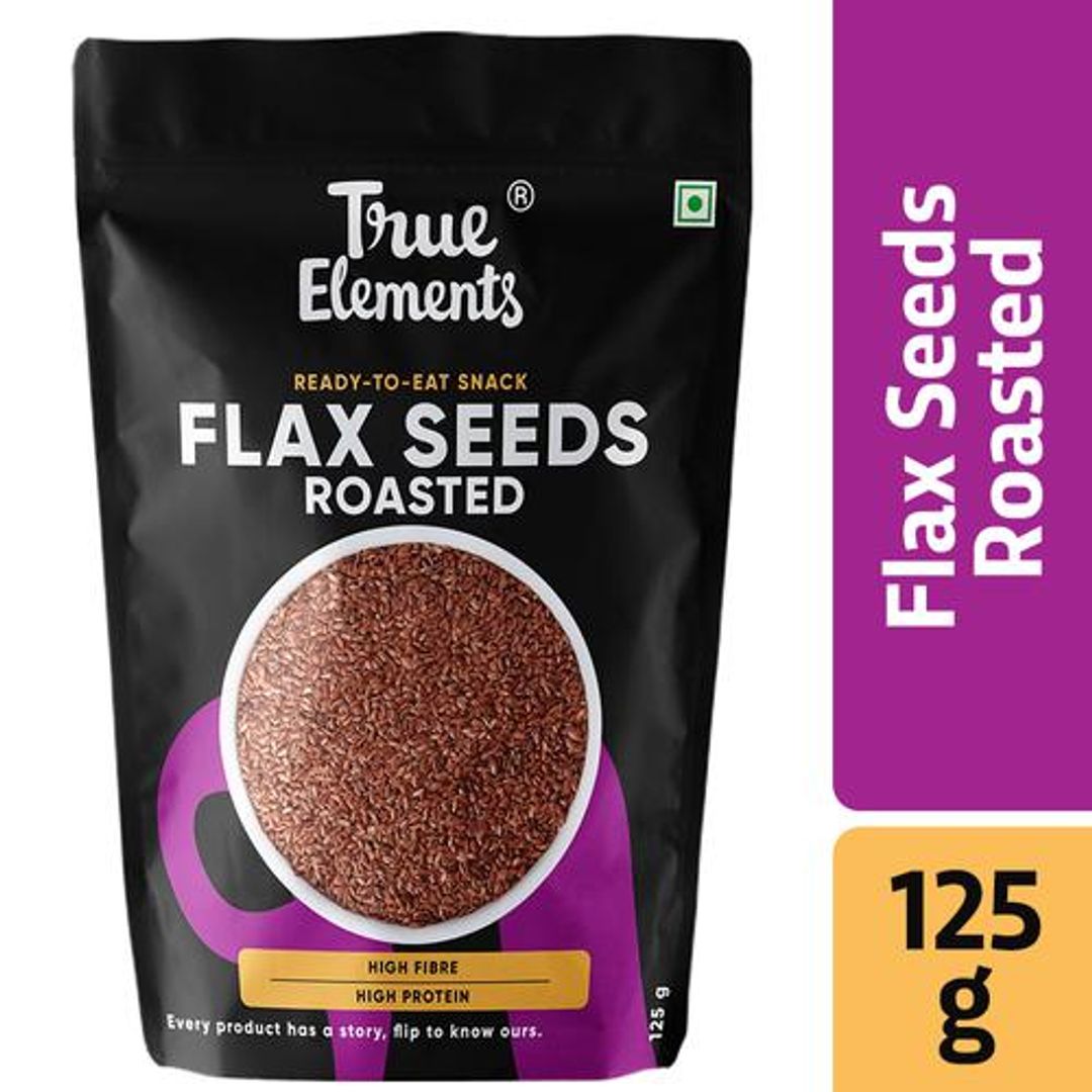True Elements Roasted Flax Seeds - Rich In Omega 3 Fatty Acid, Healthy, 125 g 