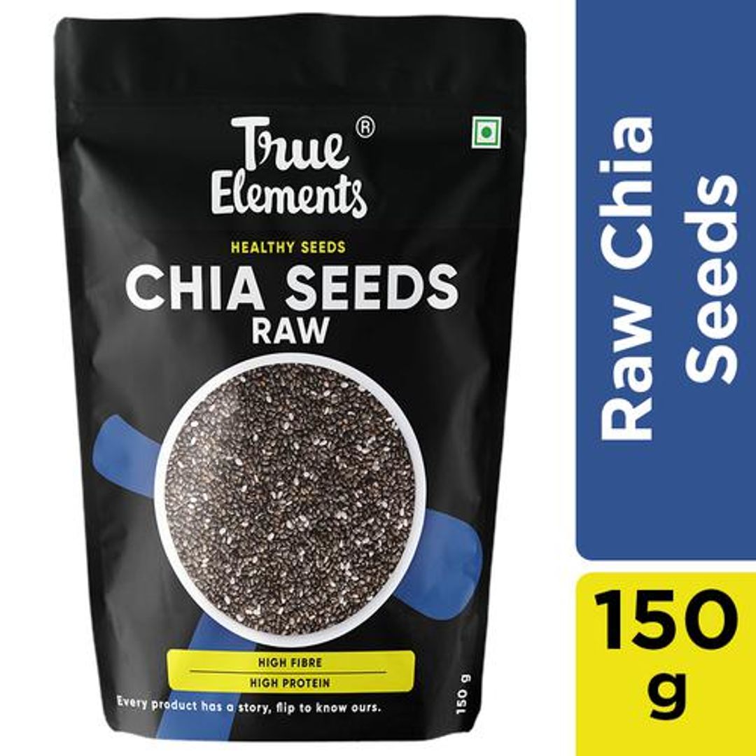 True Elements Raw Chia Seeds - May Help In Weight Loss, Rich In Omega 3, Zinc & Fibre, 150 g 