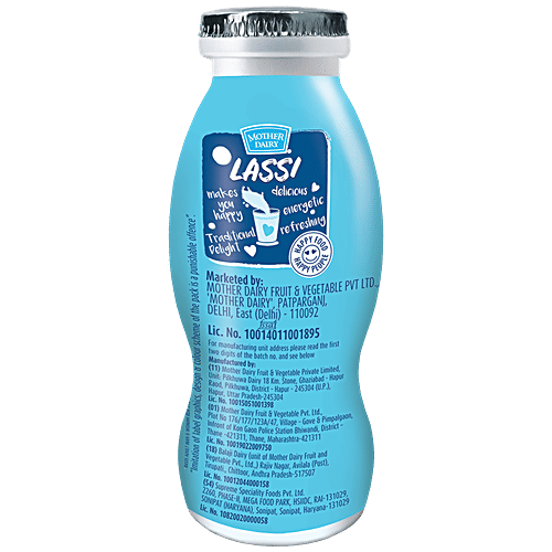 Mother Dairy Lassi - Sweet, 180 ml Bottle 