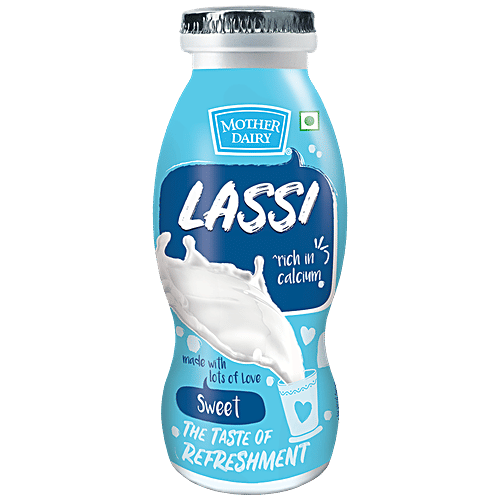 Mother Dairy Lassi - Sweet, 180 ml Bottle 