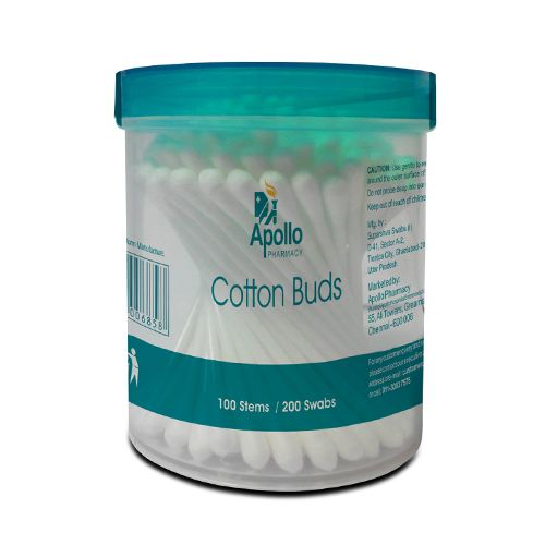Buy Apollo Pharmacy Cotton Buds - 100 Stems/200 Swabs, APO0004 Online ...