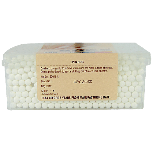 Apollo Pharmacy Cotton Buds - 200 Stems/400 Swabs, APC0016, 200 pcs  