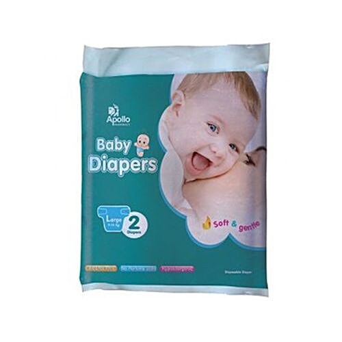 Buy Apollo Pharmacy Baby Diapers Large 2 pcs Online at Best Price. of