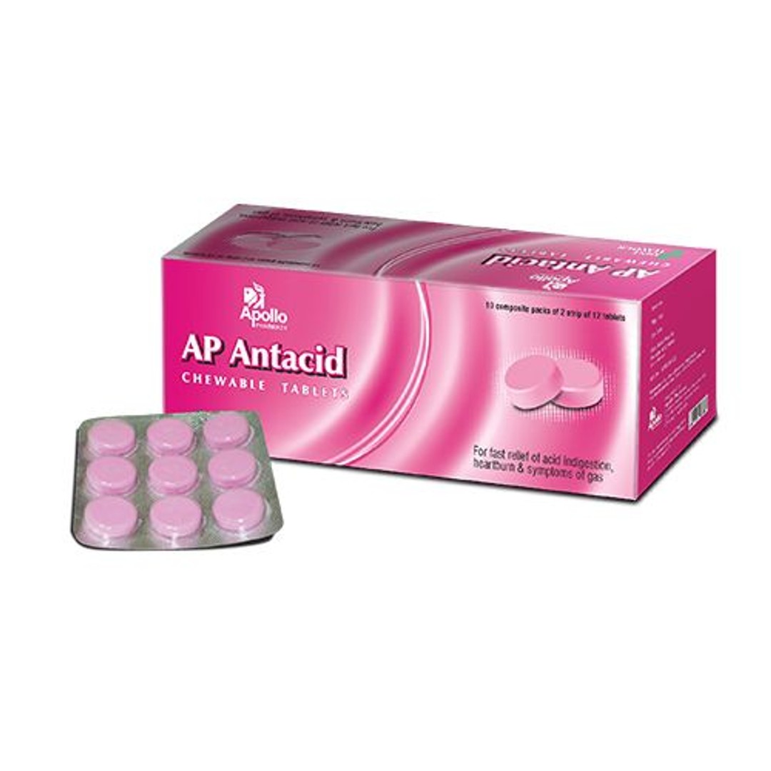 Buy Apollo Pharmacy Antacid Chewable Tablets Mint Flavour Apa0034 1