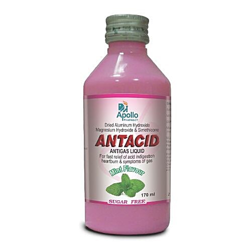Buy Apollo Pharmacy Antacid Liquid Mint Flavour Sugar Free Anti Gas