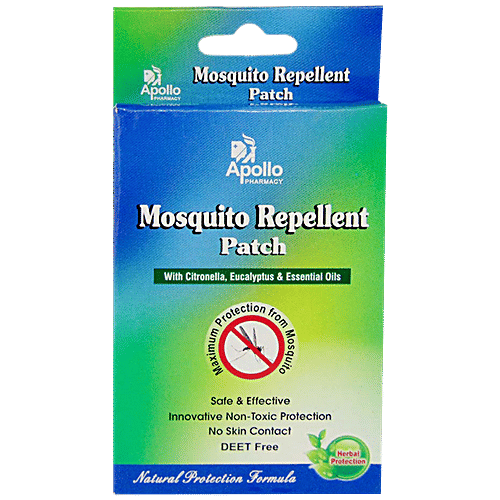 Apollo Pharmacy Mosquito Repellent - Patch, (With Citronella, Eucalyptus, & Essential Oils) APM0029, 1S, 1S  