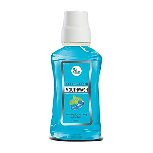 Buy Apollo Pharmacy Mouthwash Fresh Breath Cool Mint Apo0007 150 Ml