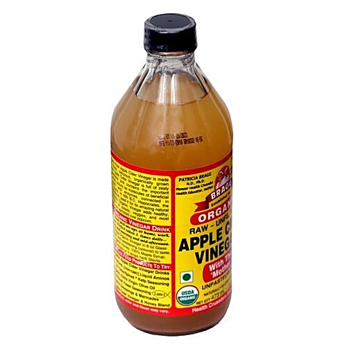 Bragg Organic Apple Cider Vinegar - With The Mother, Raw, Unfiltered, 473 ml