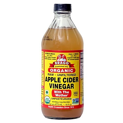 Bragg Organic Apple Cider Vinegar - With The Mother, Raw, Unfiltered, 473 ml