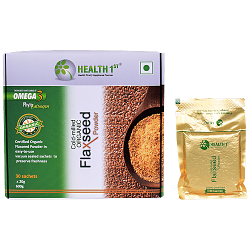 Buy Health 1St Cold Milled Organic Flaxseed Powder 600 Gm Online At