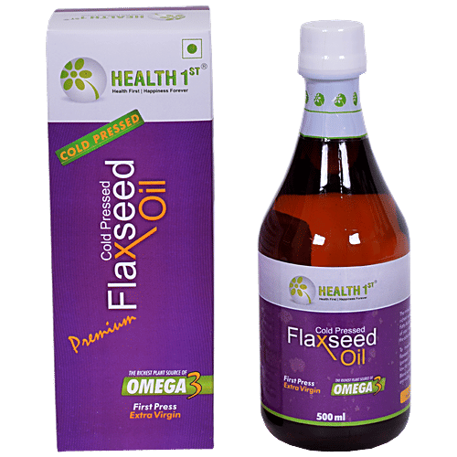 Buy Health 1St Cold Pressed Flaxseed Oil 500 Ml Online At Best Price of
