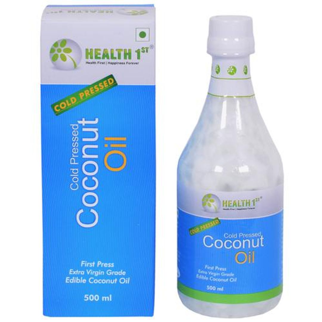 Health 1st Coconut Oil - Cold Pressed, 500 ml Bottle