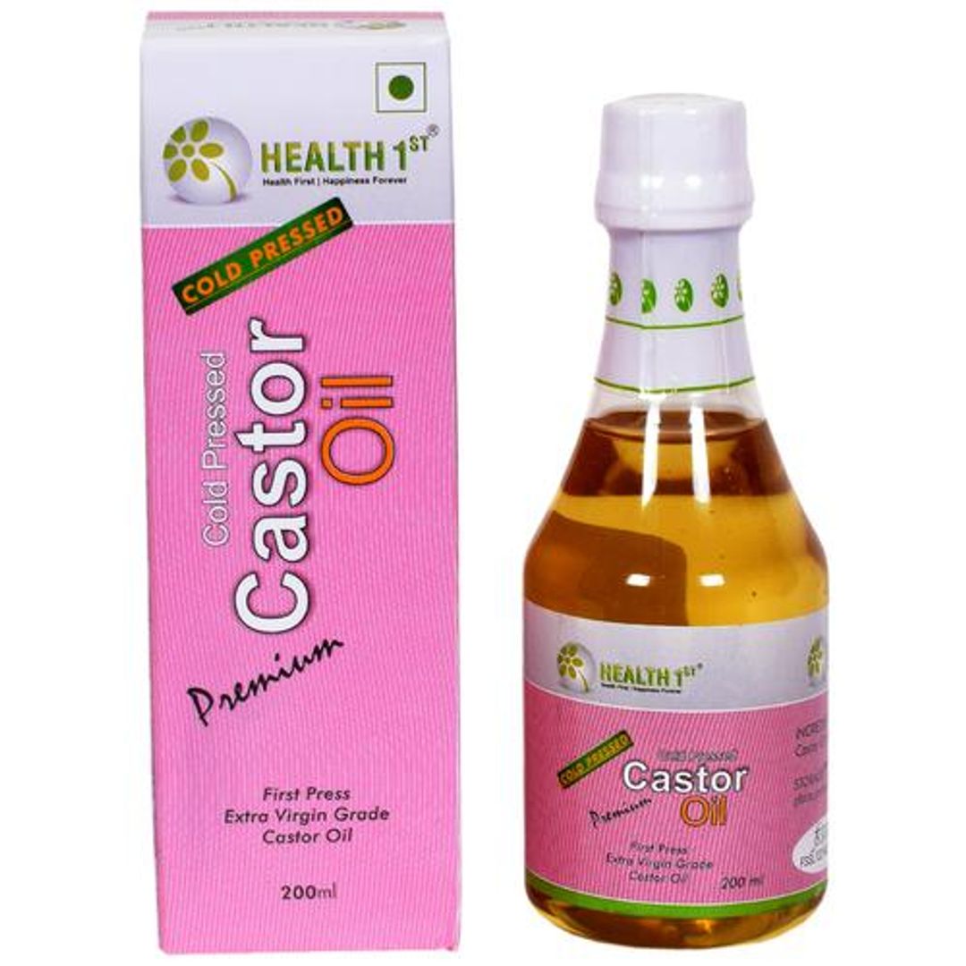 Health 1st Castor Oil - Cold Pressed, 200 ml Bottle