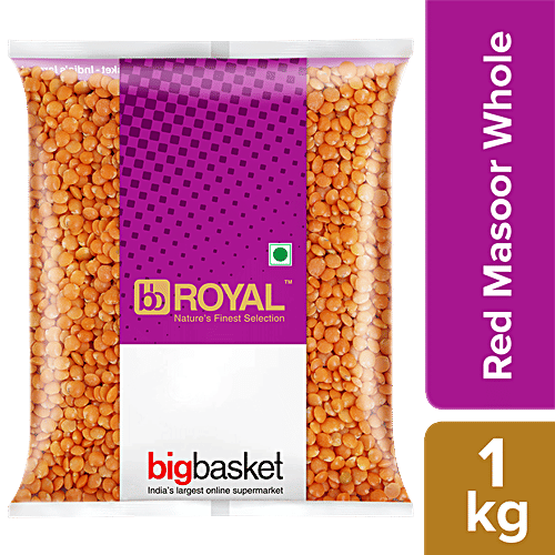 bb Royal Red Masoor Dal/Mysore Bele - Whole, 1 kg Pouch 