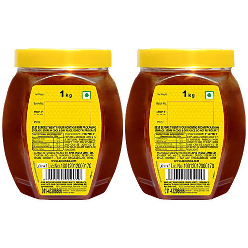 Apis Himalaya Honey, 1 kg Buy 1 Get 1 Free Zero Total Fat