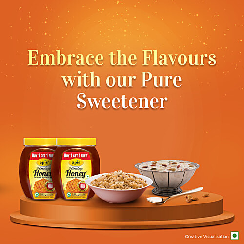 Apis Himalaya Honey, 1 kg Buy 1 Get 1 Free Zero Total Fat