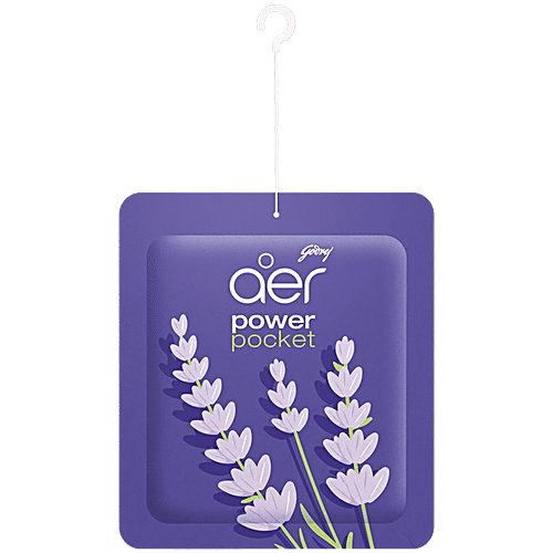 Godrej Aer Power Pocket Lavender Bloom Bathroom Fragrances, 10 g Upto 30 Days, Easy to Use