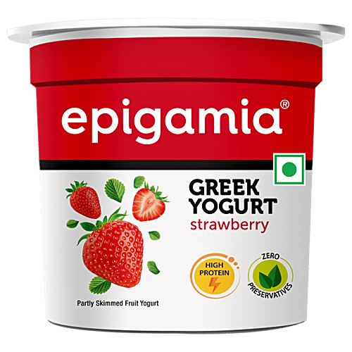 Epigamia  Strawberry Greek Yogurt, 85 g Cup 