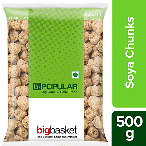 bb Popular Soya Chunks, 500 g Pouch High in Fiber & Protein