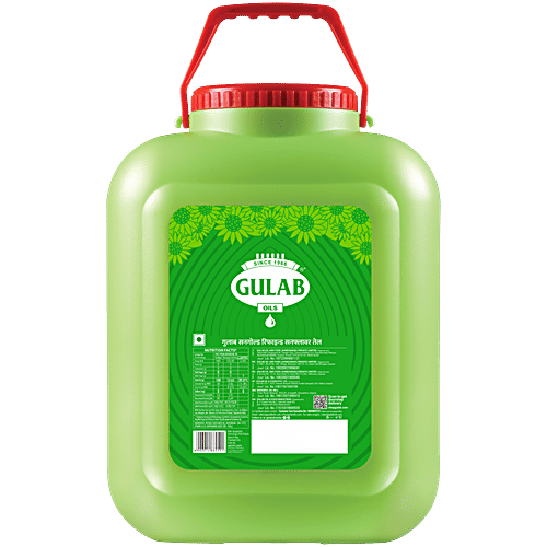Gulab Oils Sungold Refined Sunflower Oil - Fortified with Vitamin A & D, 13 kg Jar Free from Argemone Oil