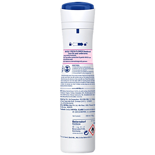 Nivea Fresh Flower Women Deodorant - Long Lasting Freshness & 48h Protection, 150 ml  