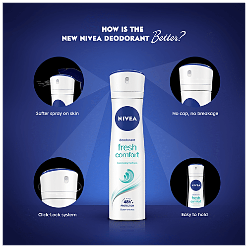 Nivea Fresh Comfort Women Deodorant - Long Lasting Freshness & 48h Protection, 150 ml  