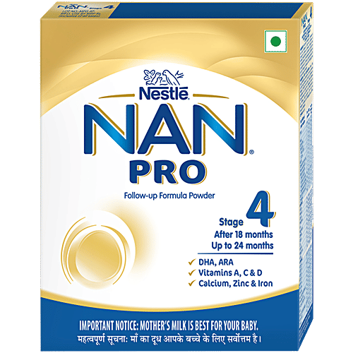 Nestle Nan Pro Stage 4 Follow-Up Formula For 18-24 Months, 400 g  DHA, ARA, Calcium, Zinc & Iron, Vitamins A,C&D