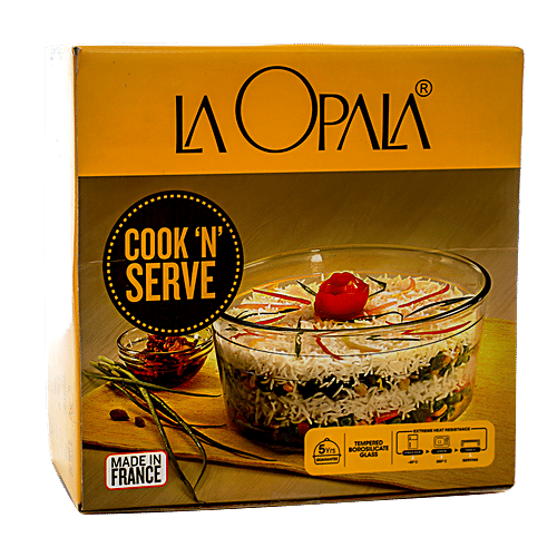 Buy LaOpala Borosilicate Tempered Glass Cook N Serve Round Deep Bowl