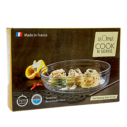 LaOpala Borosilicate Tempered Glass Cook N Serve Oval Baking Dish, 1 pc  