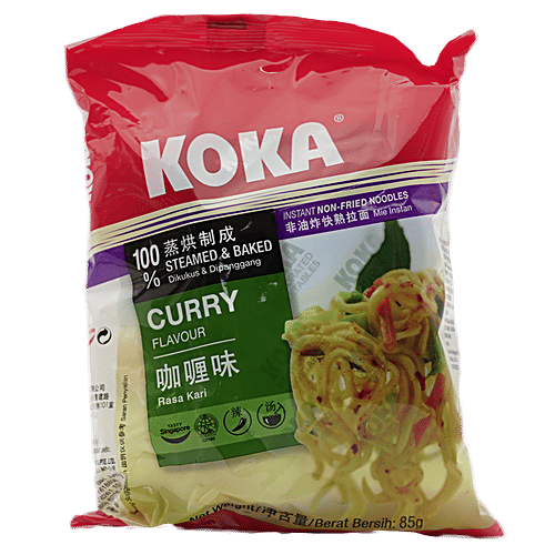 Koka Instant Noodles Steam & Baked Curry Flavor, 85 g  Steamed & Baked
 Lower In Fat
 Full Bodied Flavour