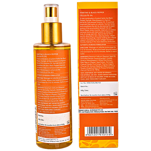 Mantra Herbal Haritaki & Black Pepper Cellulite Oil - Paraben Free, 250 ml