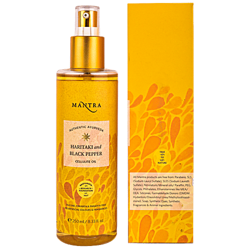 Mantra Herbal Haritaki & Black Pepper Cellulite Oil - Paraben Free, 250 ml
