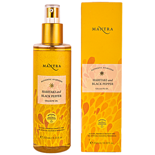 Mantra Herbal Haritaki & Black Pepper Cellulite Oil - Paraben Free, 250 ml