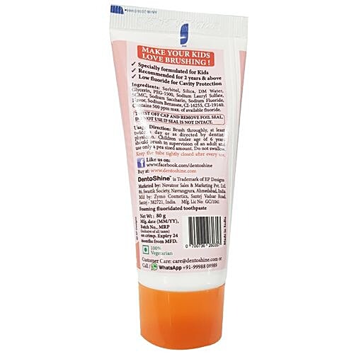 Dentoshine   Gel Toothpaste for Kids - Orange Flavor, 80 g  