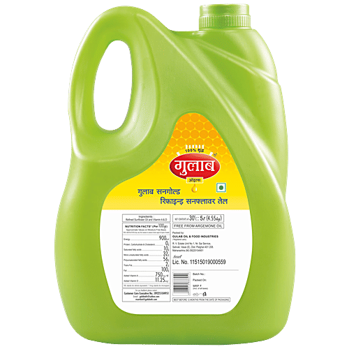 Buy Gulab Refined Sunflower Oil 5 Ltr Online at the Best Price of Rs