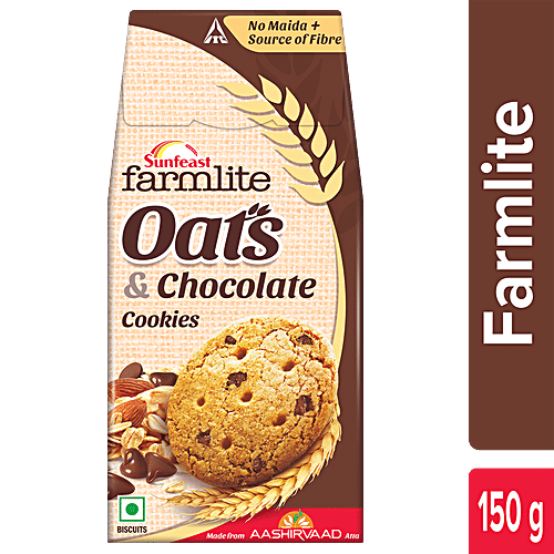 Buy Sunfeast Farmlite Biscuit Oats And Chocolate 150 Gm Online at the