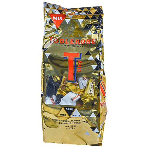 Toblerone Tiny Swiss Mixed Chocolate - Honey & Almond Nougat, 272 g Bag